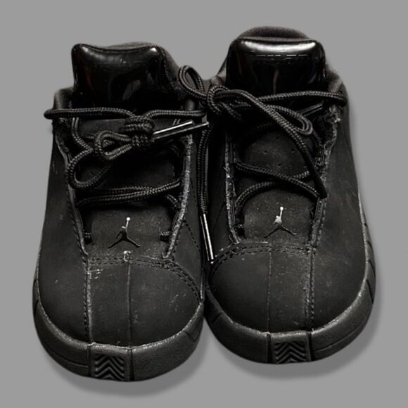 Baby Jordan Te 2 Low 5c Jumpman SNEAKERS Infant Triple Black Shoes Ao2102 003 - Picture 2 of 8